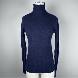 EUC - Madewell, Inland Rolled Turtleneck Dark Blue Sweater in Coziest Yarn, XS